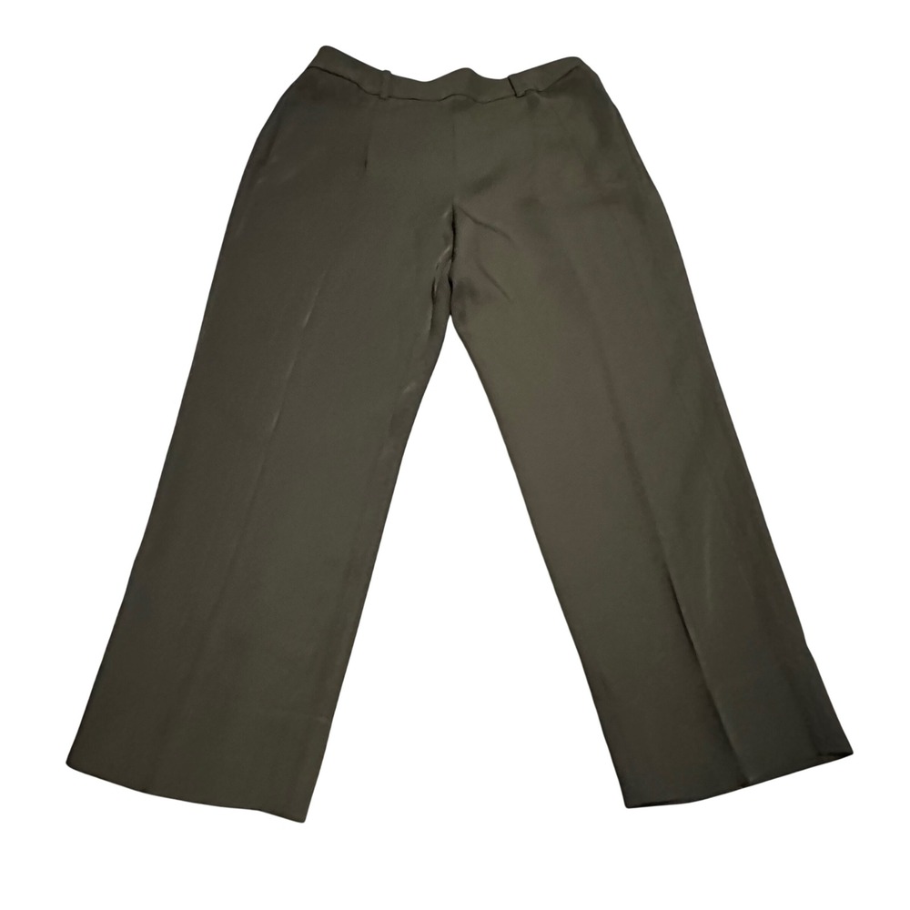 Vince Olive Green Wide Leg Trousers High Waist Elastic Back Pants Womens XL